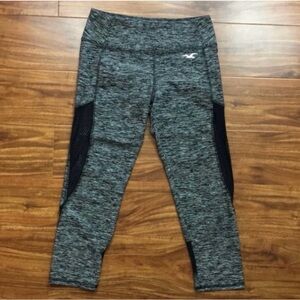 3/$25 Hollister Juniors Gray Marbled Black Mesh High Waist Crop Leggings Size S